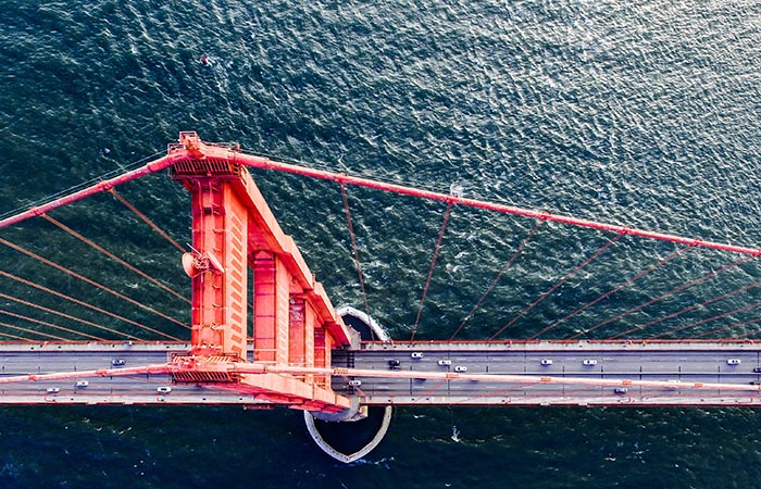 Golden Gate Bridge with Ocean and Water